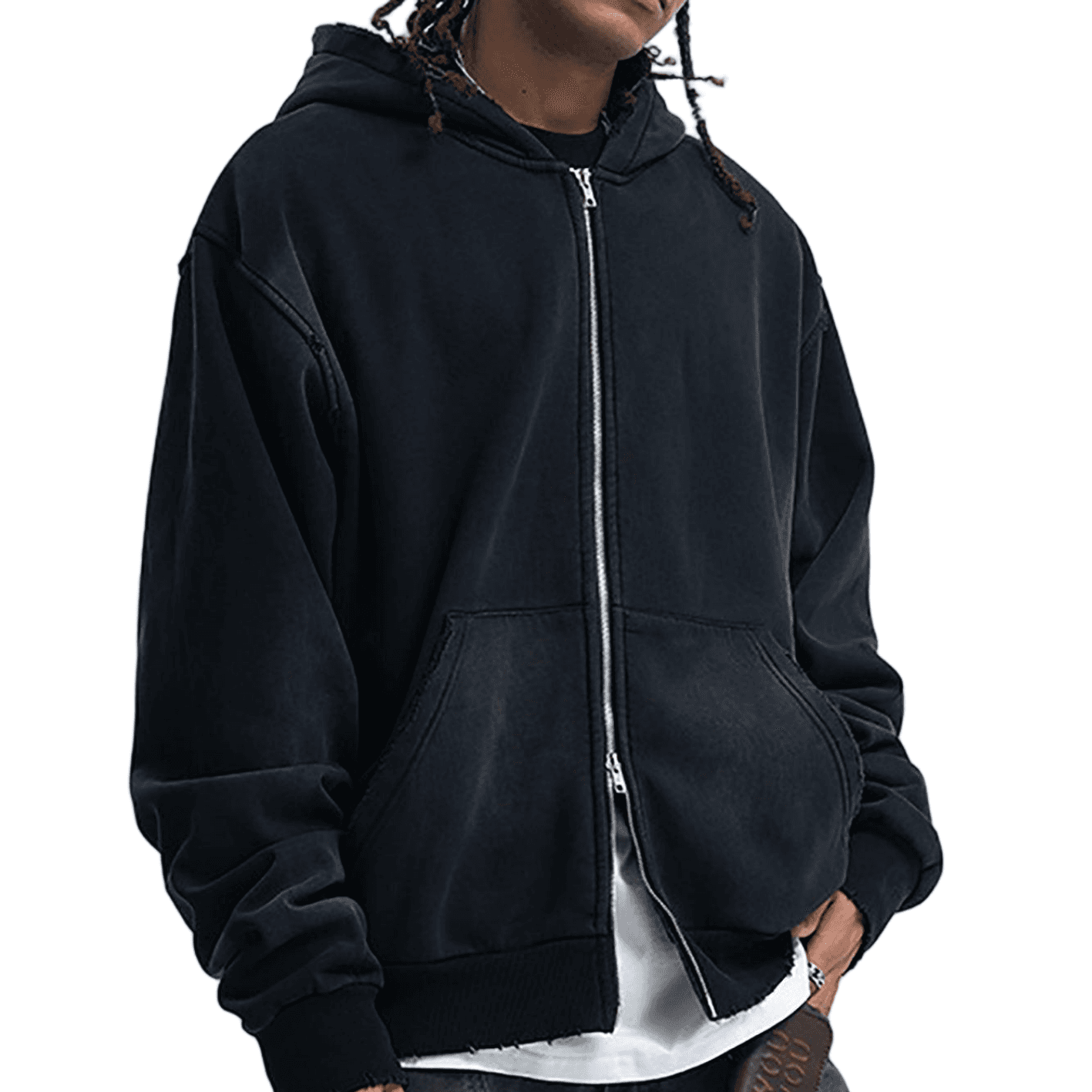 Manufacturer Custom Heavyweight Blank Vintage Hoodie Stone Vintage Washed Zip up Hoodie